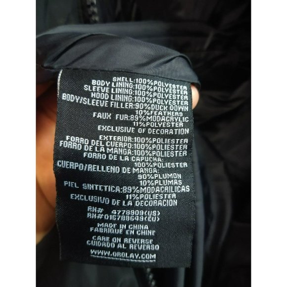 Black Orolay Duck Down feathered Jacket with large pockets size Medium - Picture 8 of 11